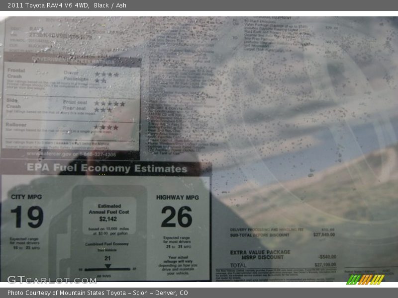 Black / Ash 2011 Toyota RAV4 V6 4WD