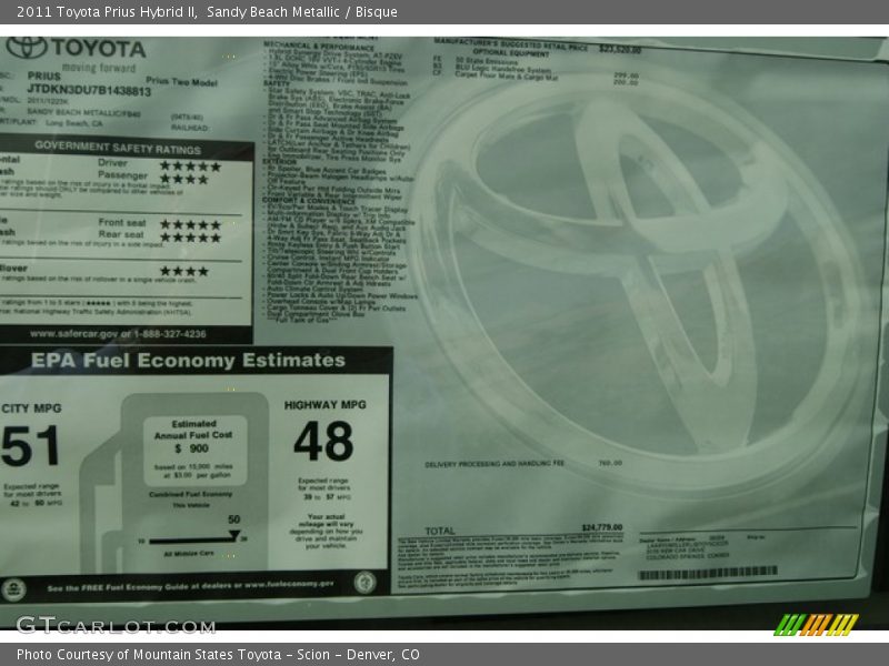 Sandy Beach Metallic / Bisque 2011 Toyota Prius Hybrid II