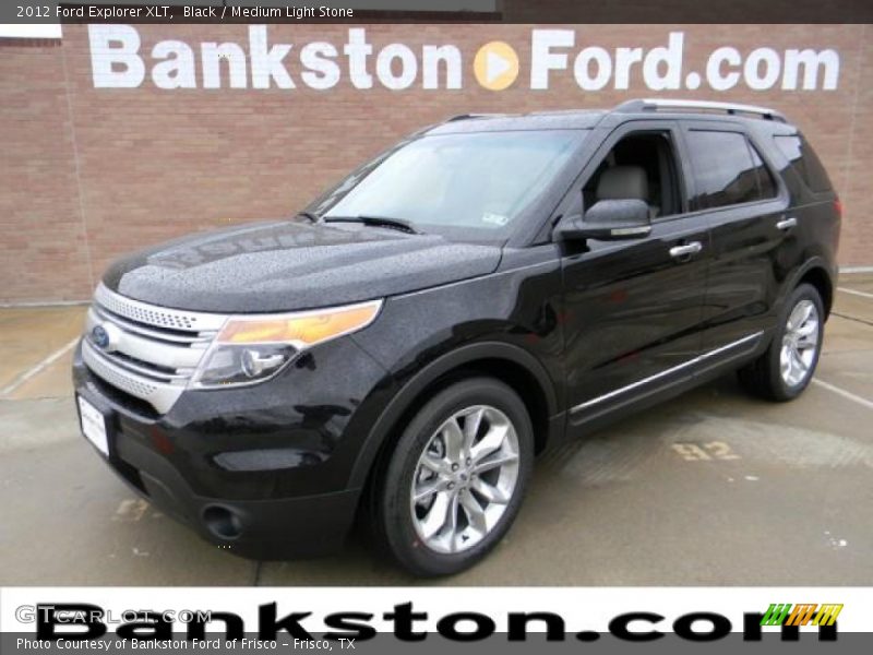 Black / Medium Light Stone 2012 Ford Explorer XLT