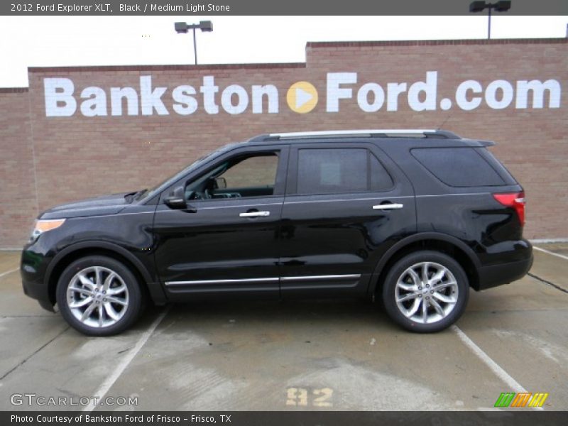 Black / Medium Light Stone 2012 Ford Explorer XLT