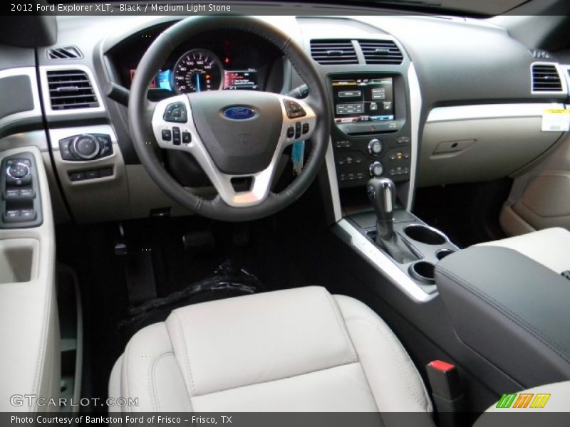 Black / Medium Light Stone 2012 Ford Explorer XLT
