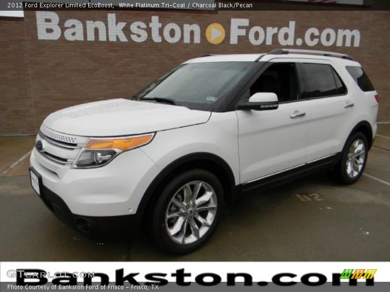 White Platinum Tri-Coat / Charcoal Black/Pecan 2012 Ford Explorer Limited EcoBoost
