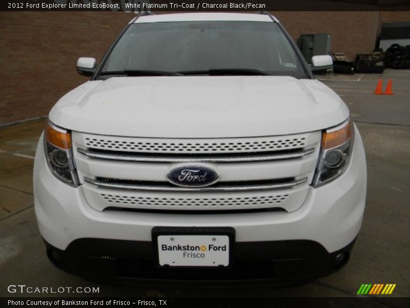 White Platinum Tri-Coat / Charcoal Black/Pecan 2012 Ford Explorer Limited EcoBoost