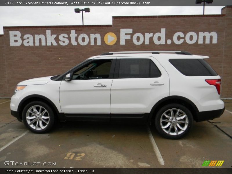 White Platinum Tri-Coat / Charcoal Black/Pecan 2012 Ford Explorer Limited EcoBoost