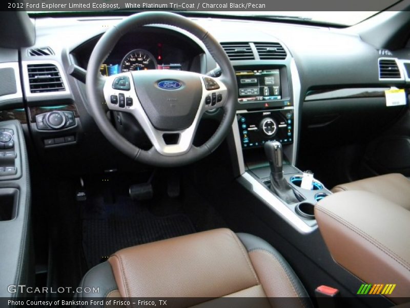 White Platinum Tri-Coat / Charcoal Black/Pecan 2012 Ford Explorer Limited EcoBoost