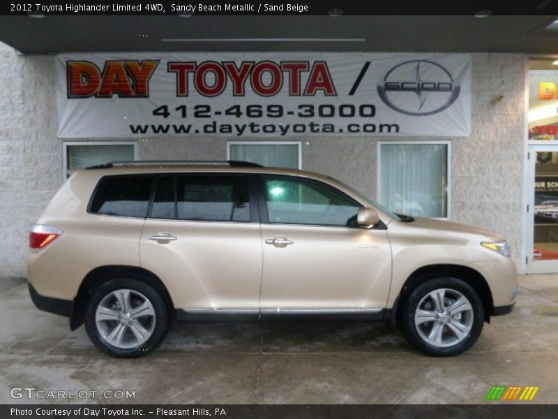 Sandy Beach Metallic / Sand Beige 2012 Toyota Highlander Limited 4WD