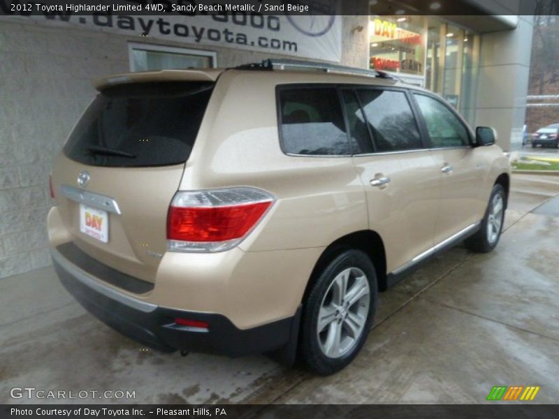 Sandy Beach Metallic / Sand Beige 2012 Toyota Highlander Limited 4WD