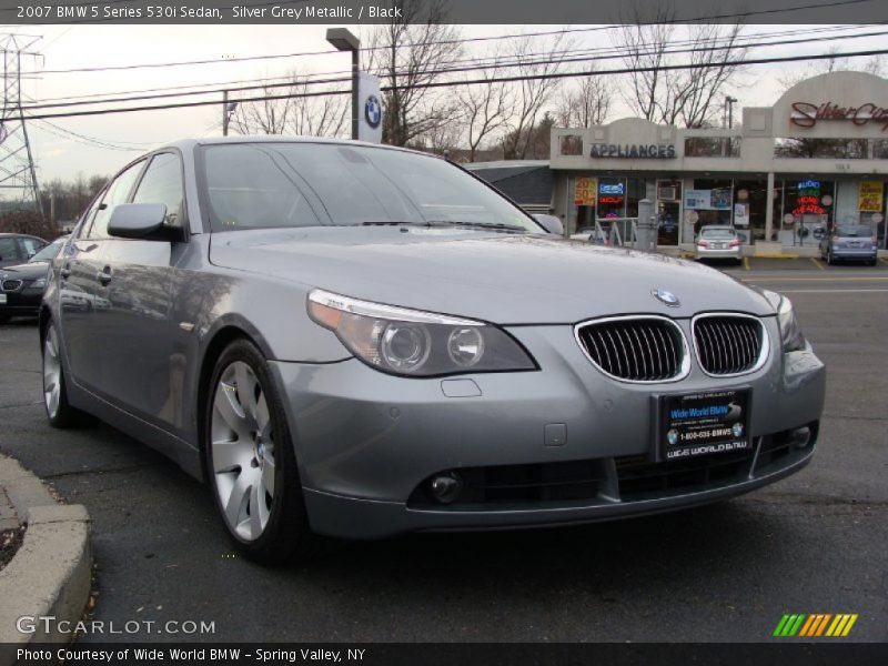 Silver Grey Metallic / Black 2007 BMW 5 Series 530i Sedan