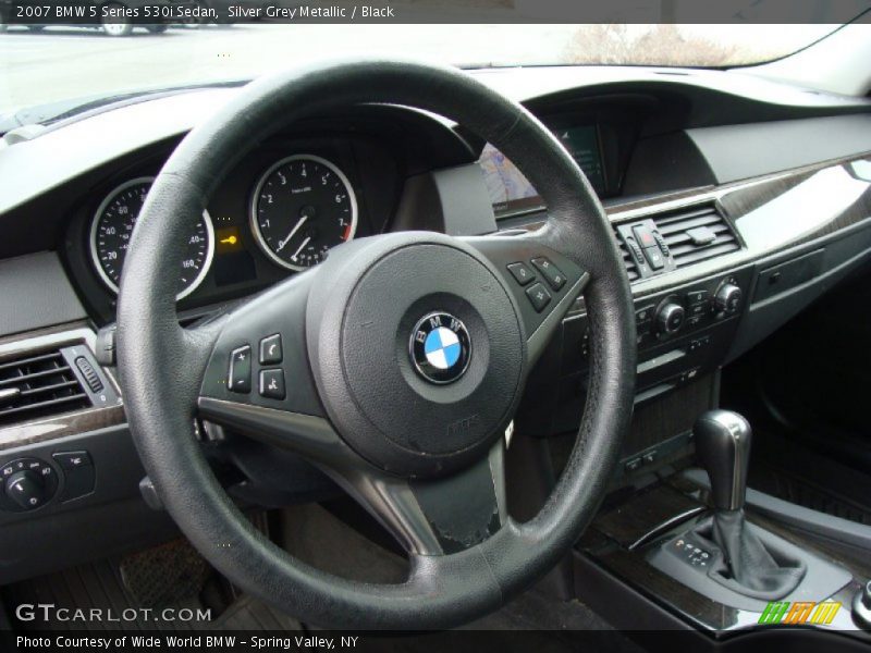 Silver Grey Metallic / Black 2007 BMW 5 Series 530i Sedan