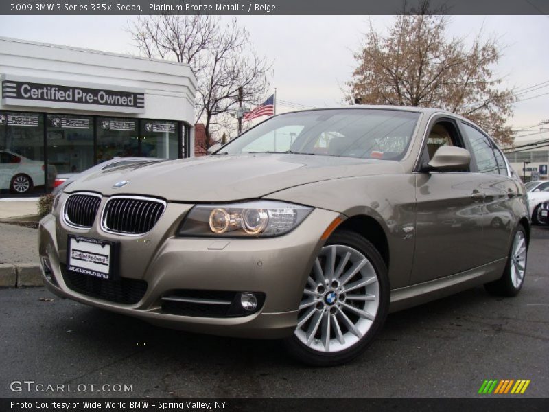 Platinum Bronze Metallic / Beige 2009 BMW 3 Series 335xi Sedan