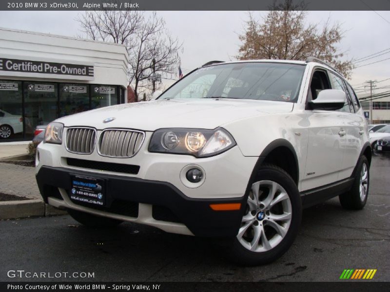 Alpine White / Black 2010 BMW X3 xDrive30i
