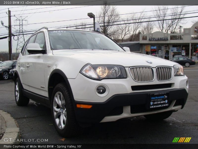 Alpine White / Black 2010 BMW X3 xDrive30i
