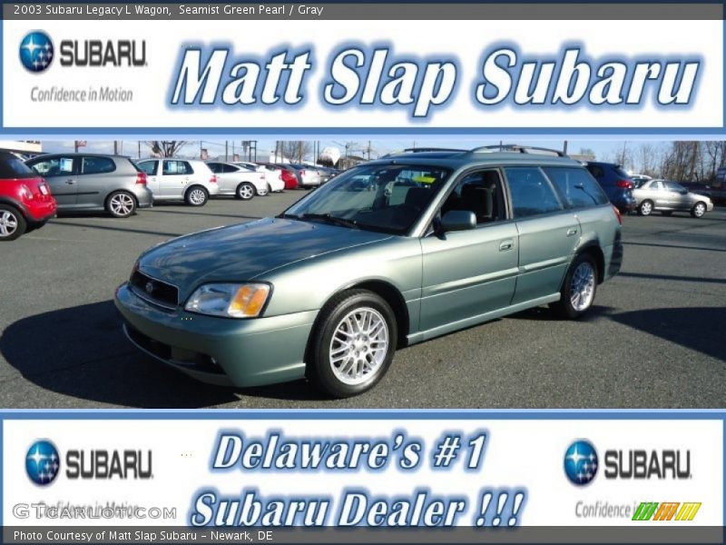 Seamist Green Pearl / Gray 2003 Subaru Legacy L Wagon