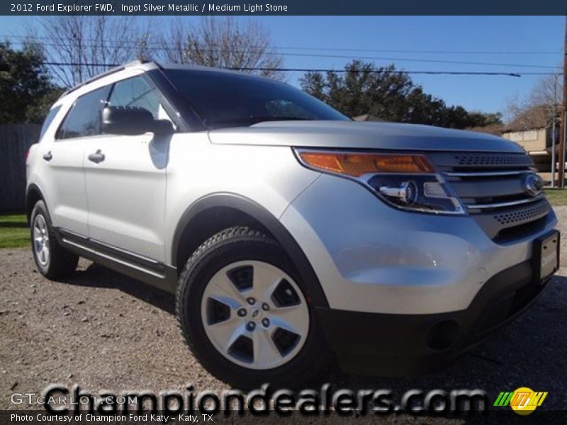 Ingot Silver Metallic / Medium Light Stone 2012 Ford Explorer FWD