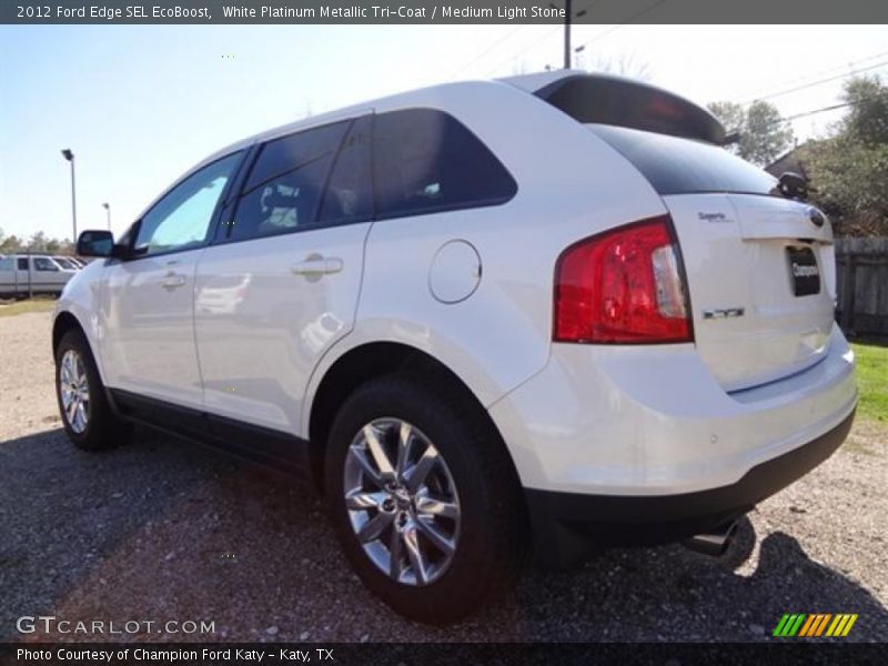 White Platinum Metallic Tri-Coat / Medium Light Stone 2012 Ford Edge SEL EcoBoost