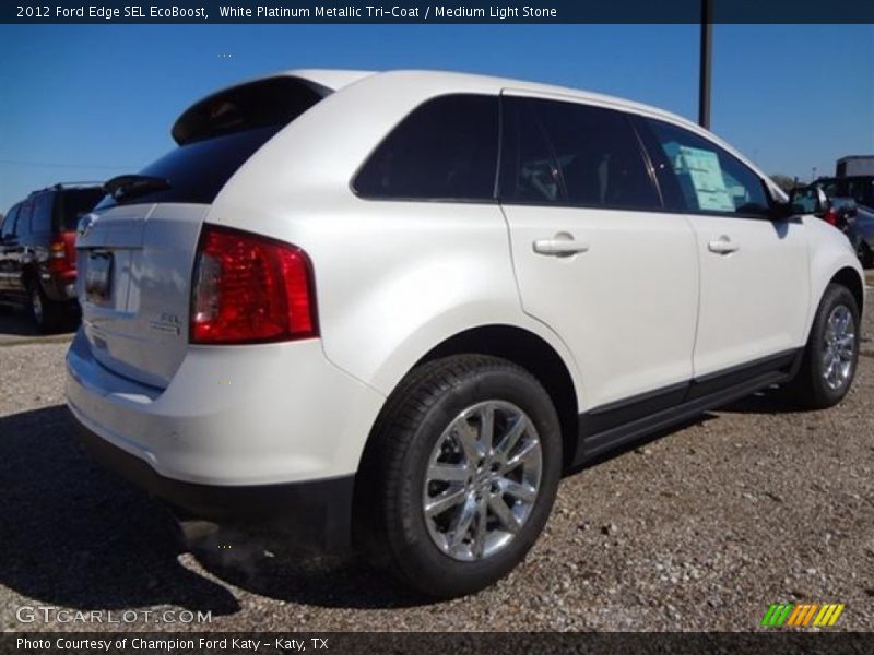 White Platinum Metallic Tri-Coat / Medium Light Stone 2012 Ford Edge SEL EcoBoost