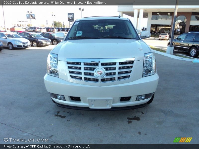 White Diamond Tricoat / Ebony/Ebony 2012 Cadillac Escalade Luxury