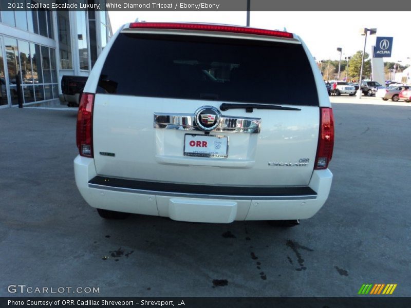 White Diamond Tricoat / Ebony/Ebony 2012 Cadillac Escalade Luxury