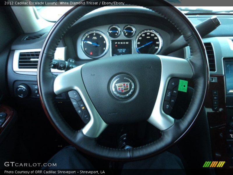 White Diamond Tricoat / Ebony/Ebony 2012 Cadillac Escalade Luxury
