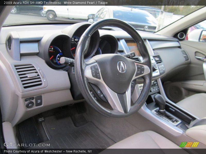 White Diamond Pearl / Taupe 2009 Acura RDX SH-AWD Technology