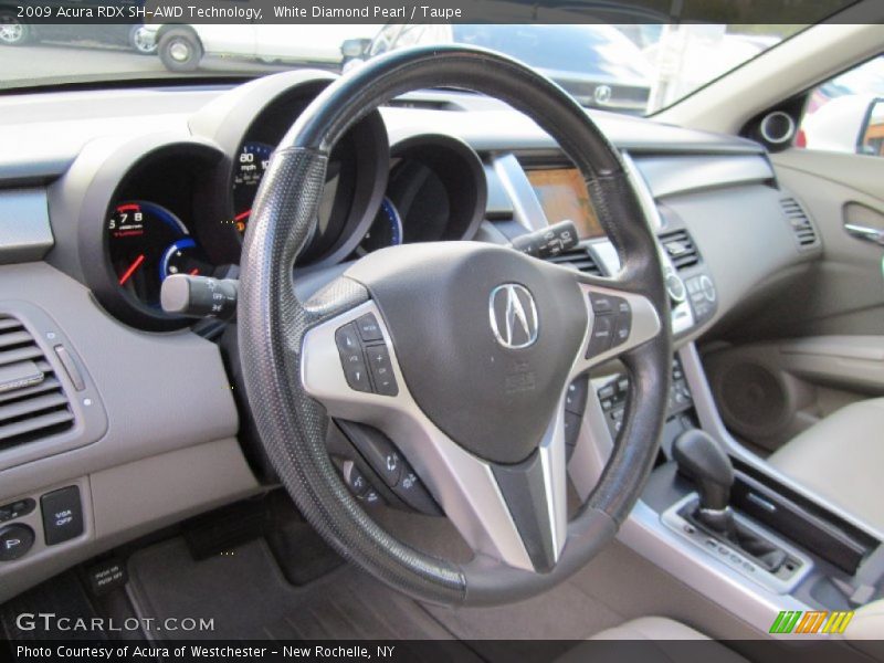 White Diamond Pearl / Taupe 2009 Acura RDX SH-AWD Technology