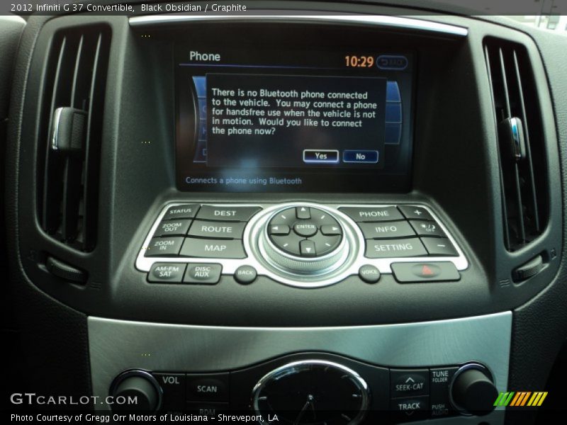 Controls of 2012 G 37 Convertible