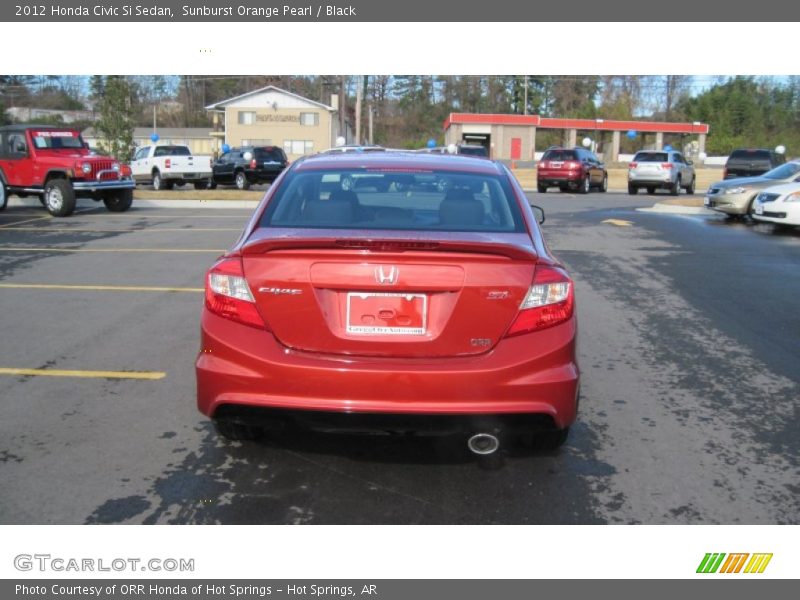 Sunburst Orange Pearl / Black 2012 Honda Civic Si Sedan