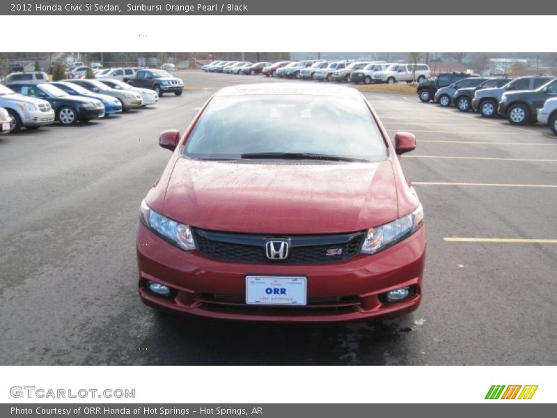 Sunburst Orange Pearl / Black 2012 Honda Civic Si Sedan
