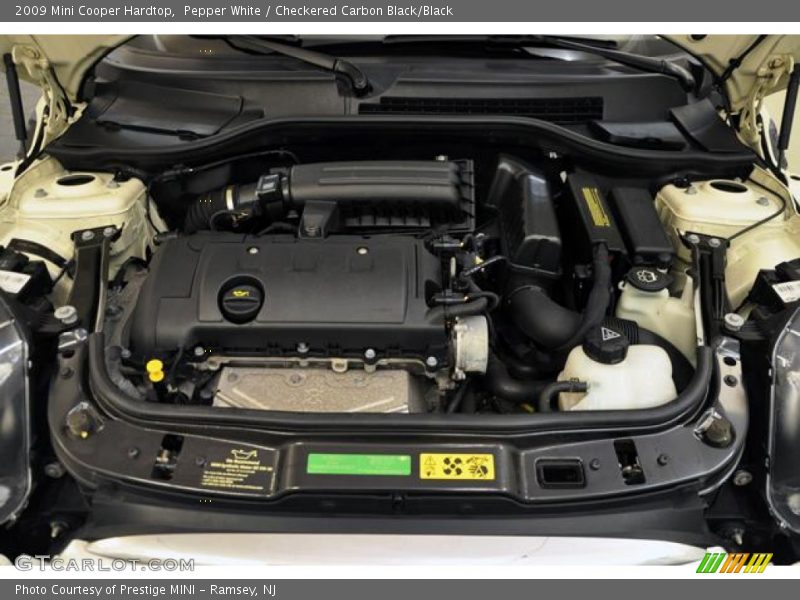 Pepper White / Checkered Carbon Black/Black 2009 Mini Cooper Hardtop