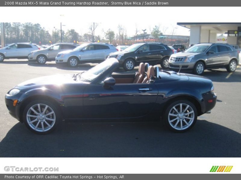 Stormy Blue Mica / Saddle Brown 2008 Mazda MX-5 Miata Grand Touring Hardtop Roadster
