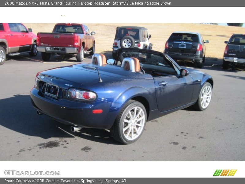 Stormy Blue Mica / Saddle Brown 2008 Mazda MX-5 Miata Grand Touring Hardtop Roadster