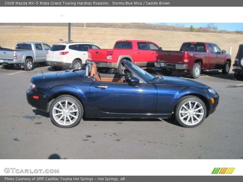 Stormy Blue Mica / Saddle Brown 2008 Mazda MX-5 Miata Grand Touring Hardtop Roadster