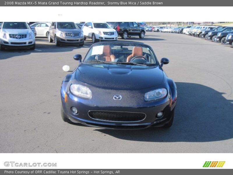 Stormy Blue Mica / Saddle Brown 2008 Mazda MX-5 Miata Grand Touring Hardtop Roadster