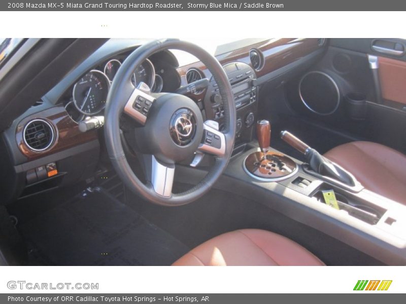 Stormy Blue Mica / Saddle Brown 2008 Mazda MX-5 Miata Grand Touring Hardtop Roadster