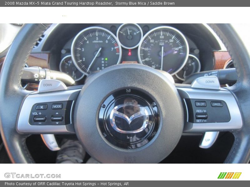 Stormy Blue Mica / Saddle Brown 2008 Mazda MX-5 Miata Grand Touring Hardtop Roadster