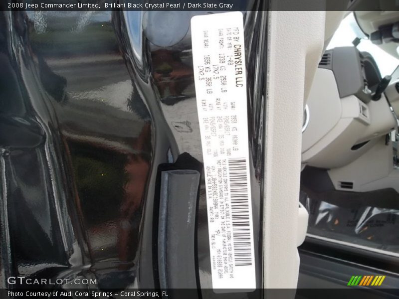 Brilliant Black Crystal Pearl / Dark Slate Gray 2008 Jeep Commander Limited