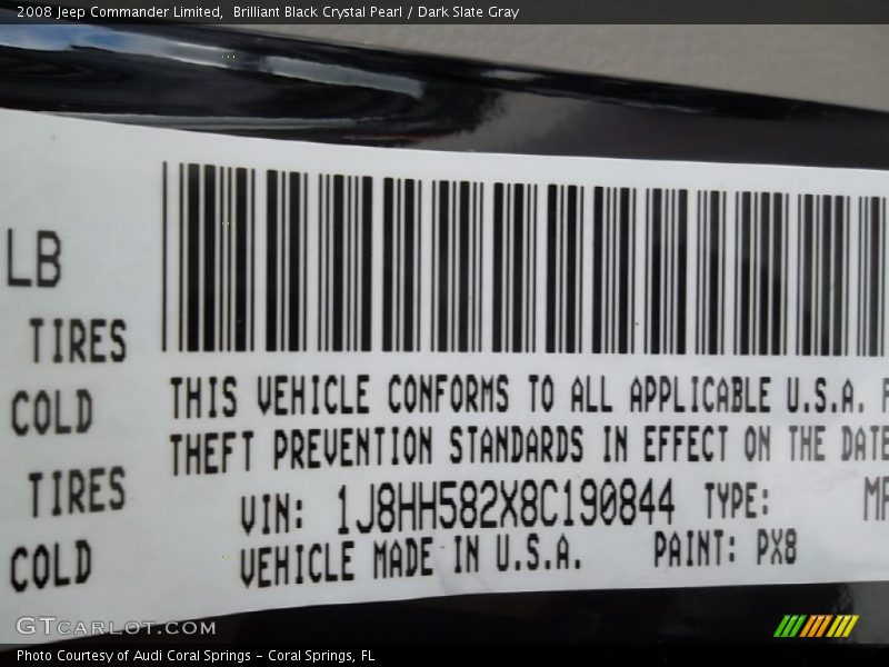 Brilliant Black Crystal Pearl / Dark Slate Gray 2008 Jeep Commander Limited