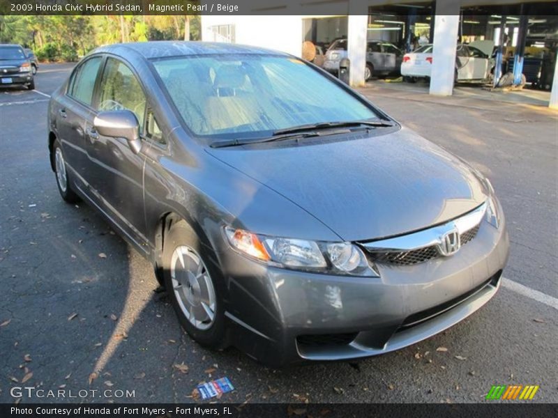 Magnetic Pearl / Beige 2009 Honda Civic Hybrid Sedan