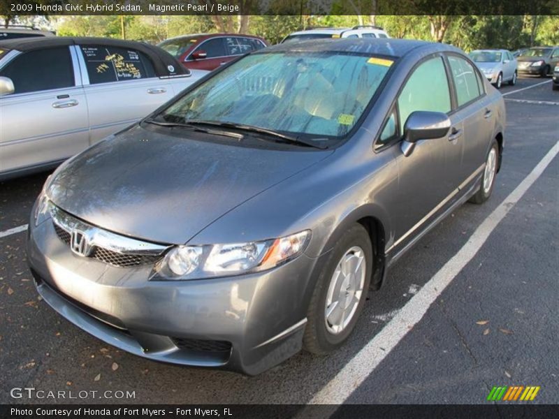 Magnetic Pearl / Beige 2009 Honda Civic Hybrid Sedan