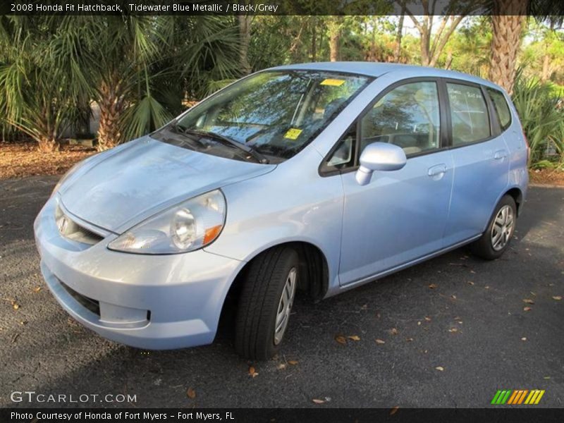 Tidewater Blue Metallic / Black/Grey 2008 Honda Fit Hatchback