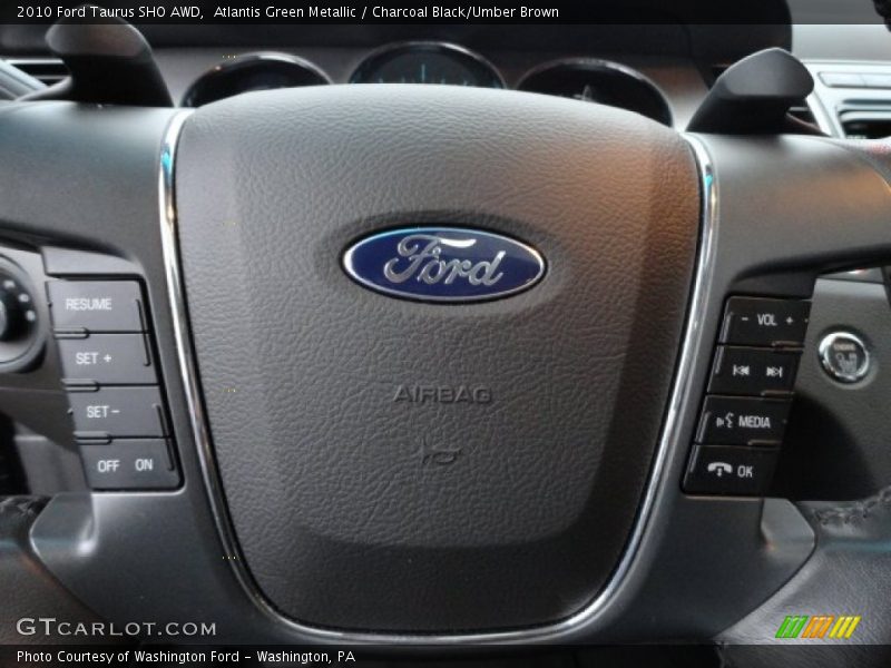 Atlantis Green Metallic / Charcoal Black/Umber Brown 2010 Ford Taurus SHO AWD
