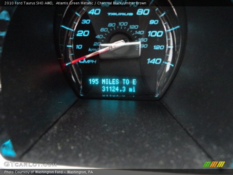 Atlantis Green Metallic / Charcoal Black/Umber Brown 2010 Ford Taurus SHO AWD
