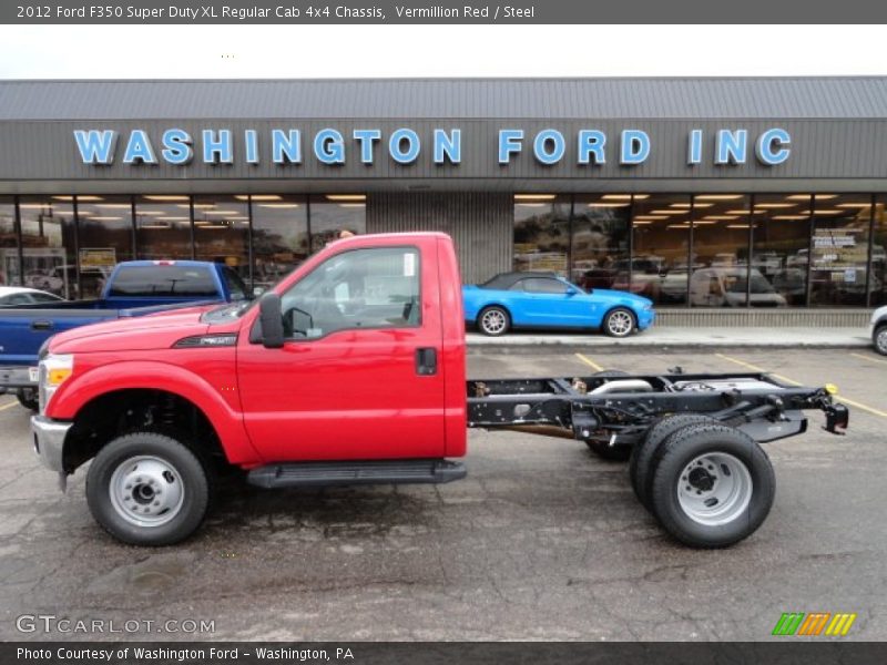 Vermillion Red / Steel 2012 Ford F350 Super Duty XL Regular Cab 4x4 Chassis
