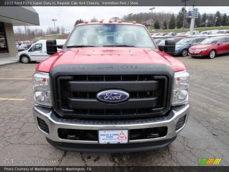 Vermillion Red / Steel 2012 Ford F350 Super Duty XL Regular Cab 4x4 Chassis