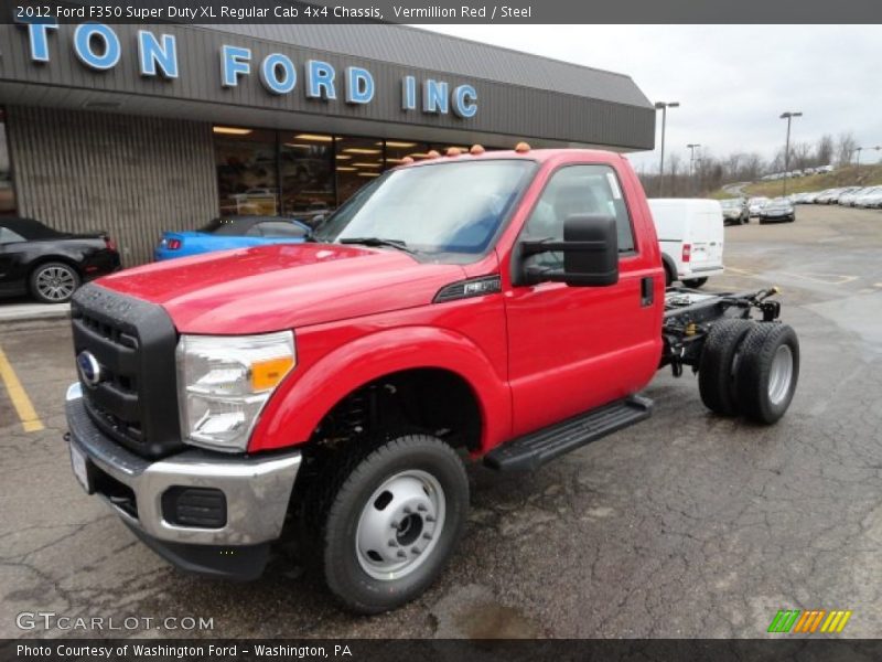 Vermillion Red / Steel 2012 Ford F350 Super Duty XL Regular Cab 4x4 Chassis
