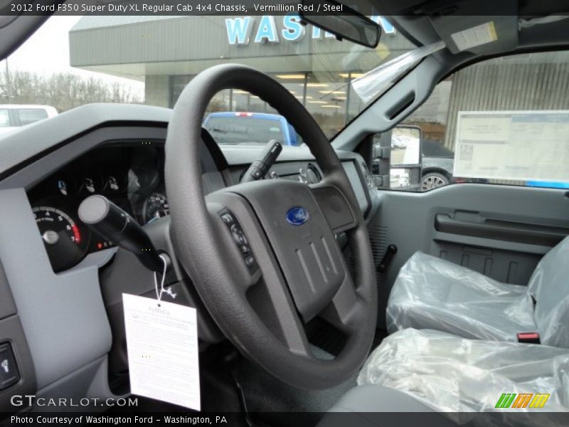 Vermillion Red / Steel 2012 Ford F350 Super Duty XL Regular Cab 4x4 Chassis