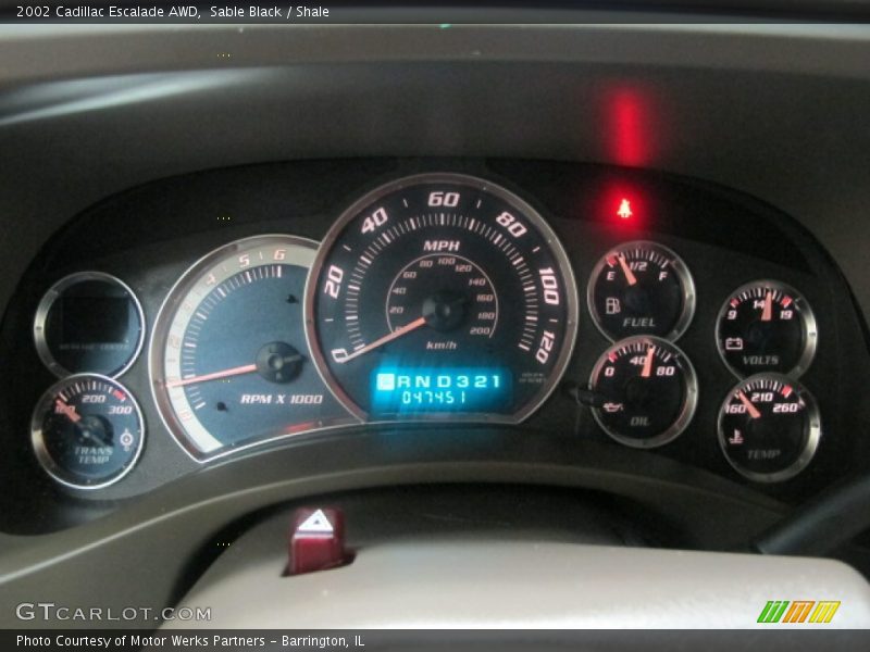 Sable Black / Shale 2002 Cadillac Escalade AWD