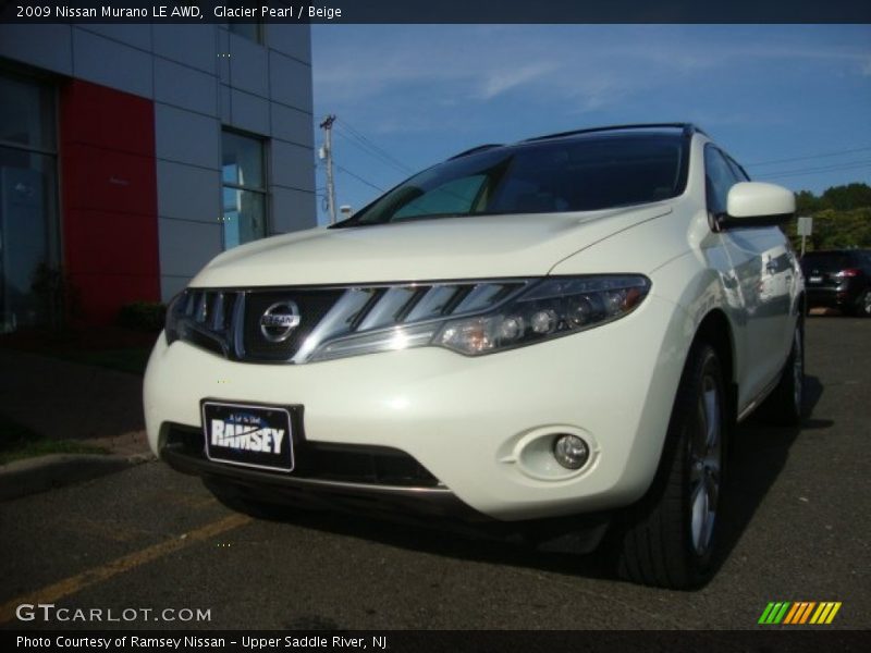 Glacier Pearl / Beige 2009 Nissan Murano LE AWD