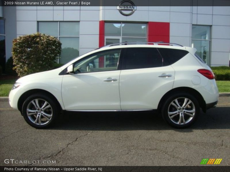 Glacier Pearl / Beige 2009 Nissan Murano LE AWD