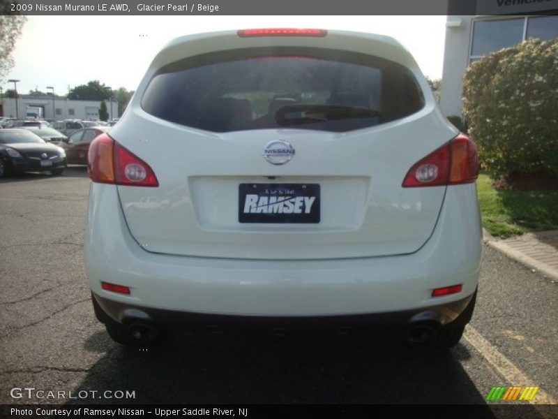 Glacier Pearl / Beige 2009 Nissan Murano LE AWD